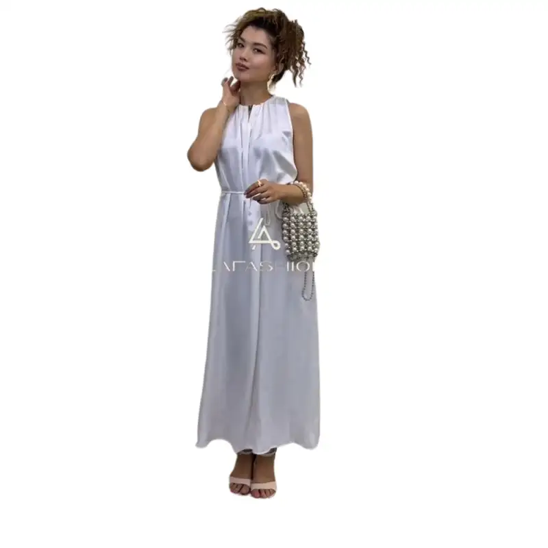 Платье  струящегося белый 11260