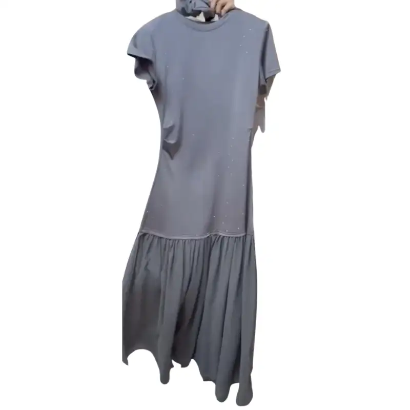 Платье с сетчатой юбкой темно серый размер - 44 13781