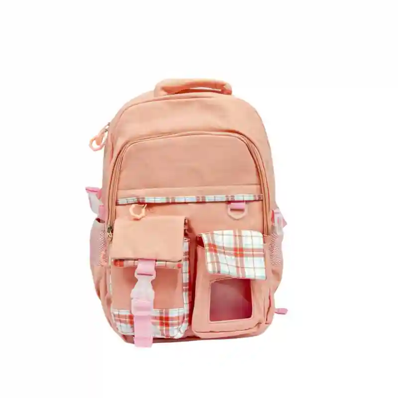 Рюкзак полиэстер, хлопок розовый 16398