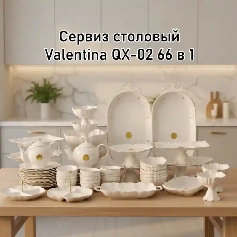 Сервиз столовый Valentina QX-02 66 в 1