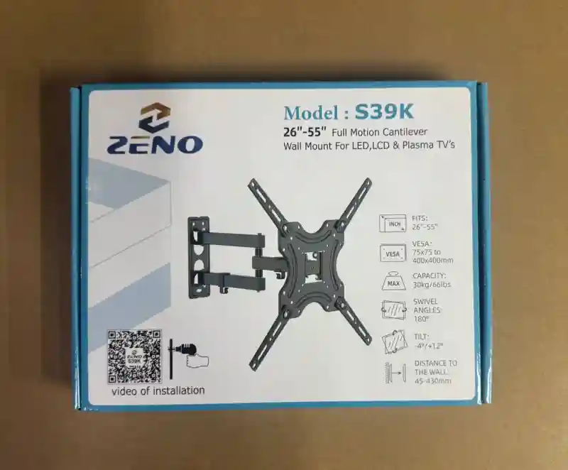 Кронштейн для ТВ ZENO S39K (26"-55") наклонно-поворотный