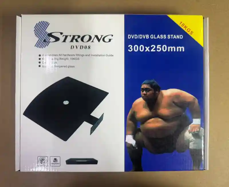 Стеклянная полка для ТВ-аксессуаров STRONG DVD08 (300x250 мм)