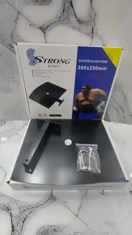 Стеклянная полка для ТВ-аксессуаров STRONG DVD08 (300x250 мм)