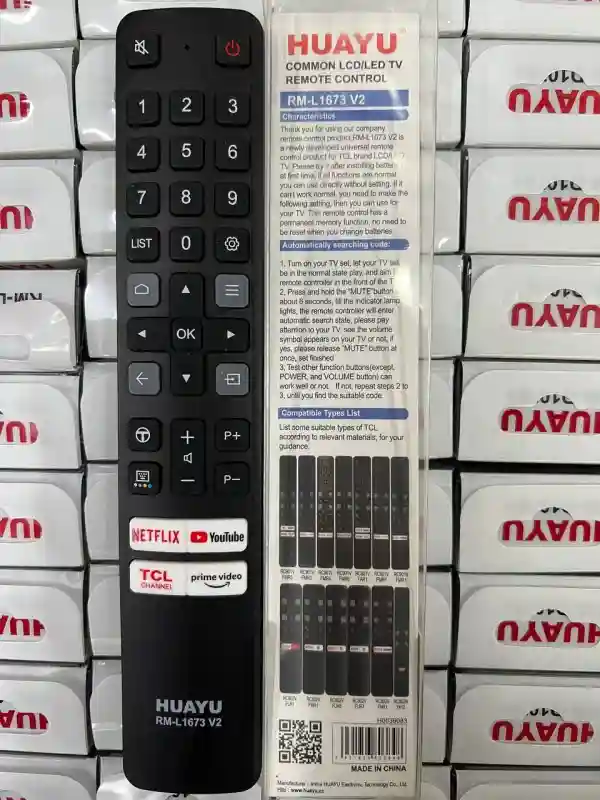 Универсальный пульт HUAYU RM-L1673 V2 для телевизоров TCL (Smart TV)