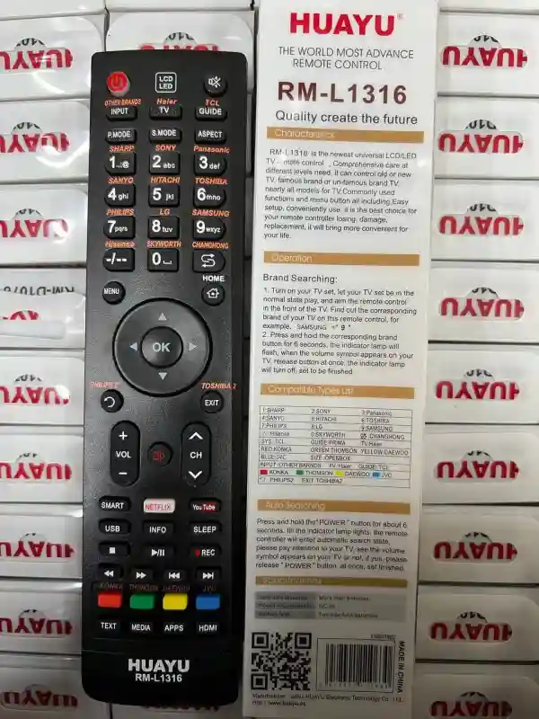 Универсальный пульт HUAYU RM-L1316 для Smart TV и LCD/LED телевизоров