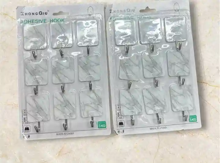 Набор самоклеящихся крючков ZhongQiu Marble Style, 9 шт.