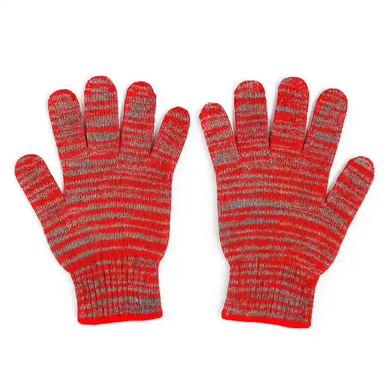 Перчатки рабочие ХБ 10 класс вязки, красно-серые