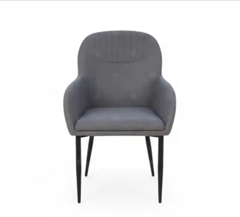 Стул-кресло дизайнерское мягкое, графитовый велюр