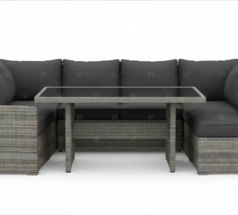 Садовая мебель ZORRO: угловой диван и обеденный стол, ротанг Описание товара