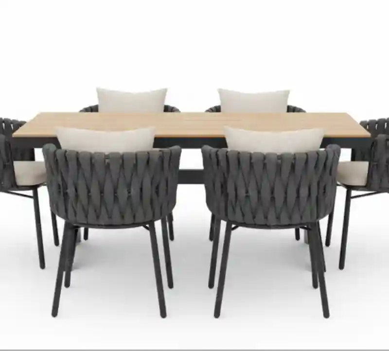 Премиальный комплект садовой мебели: стол и 8 кресел (Rope design)