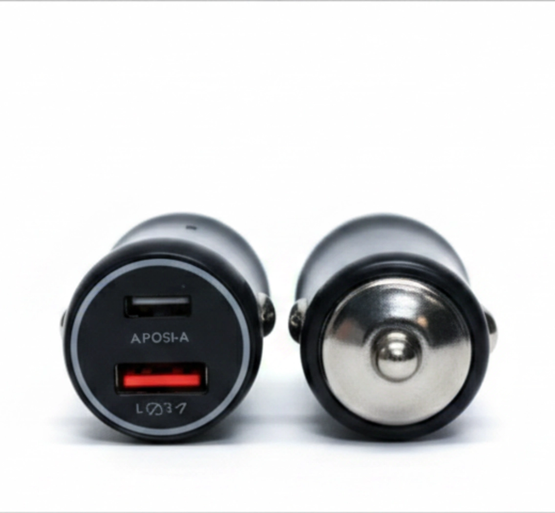 Автомобильное зарядное устройство металлическое (USB + PD) с быстрой зарядкой
