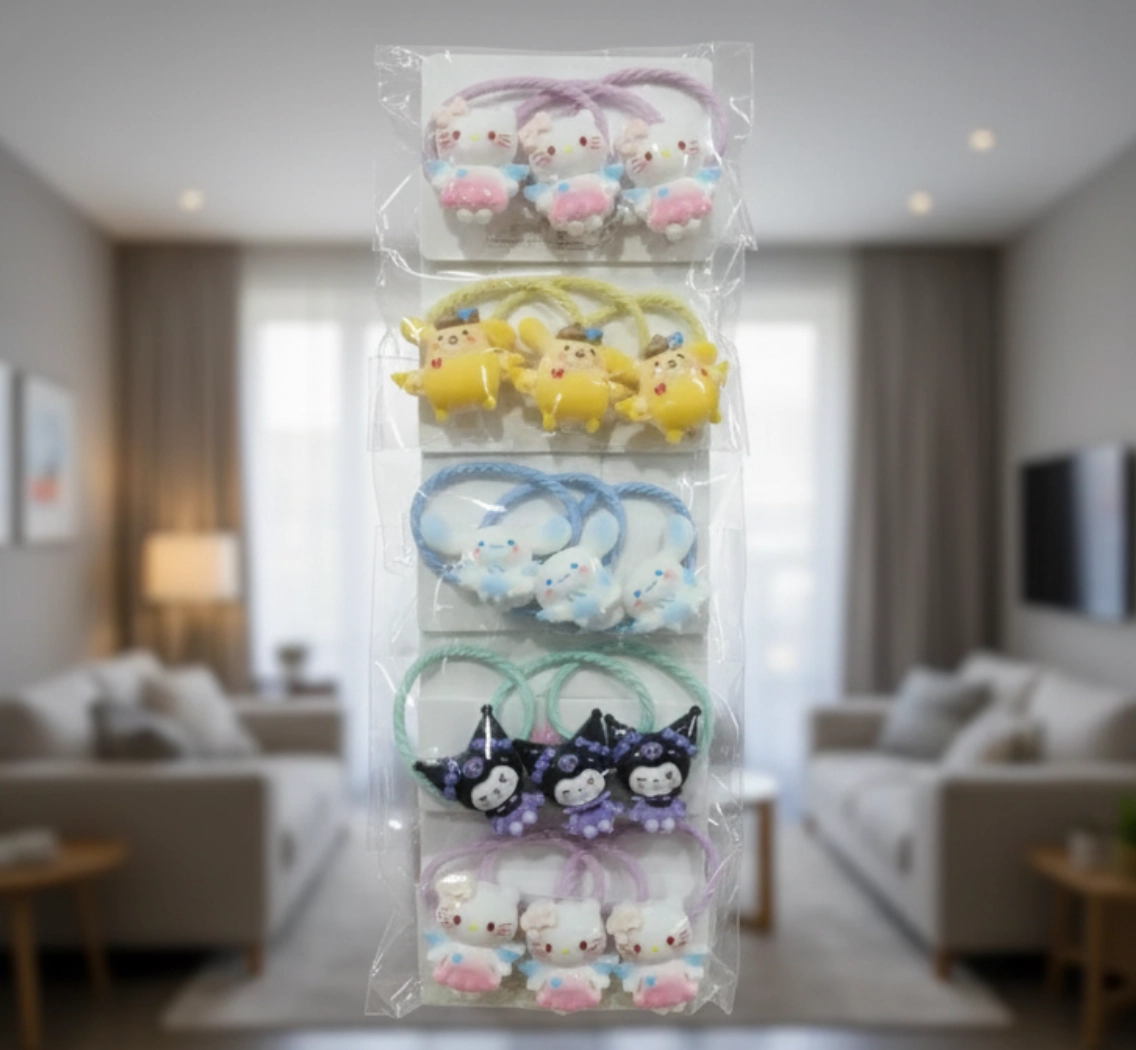 Резинка спираль 30 шт, серый, желтый, оранжевый, розовый, фиолетовый, зеленый, м