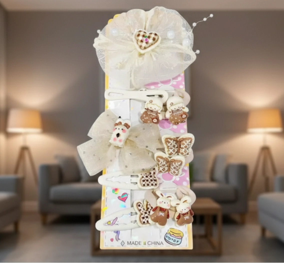 Резинка бант 10 шт, бежевый