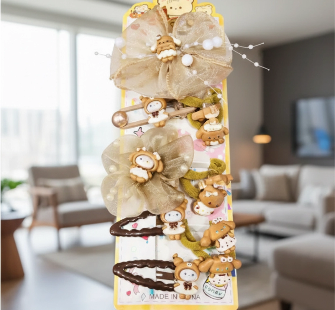 Резинка бант 10 шт, бежевый