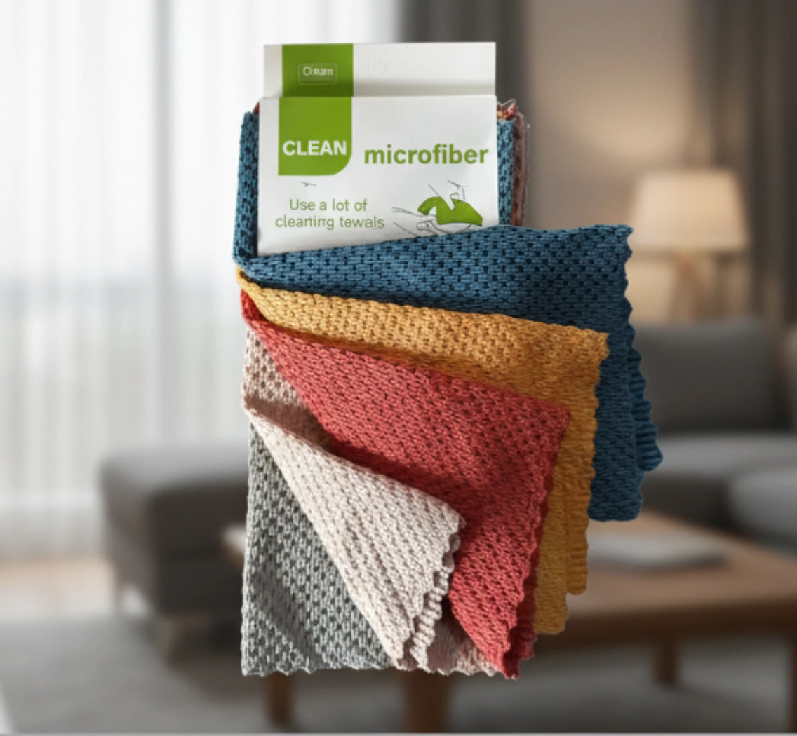 Набор салфеток из микрофибры Clean "Косичка" для уборки и кухни, 5 шт.