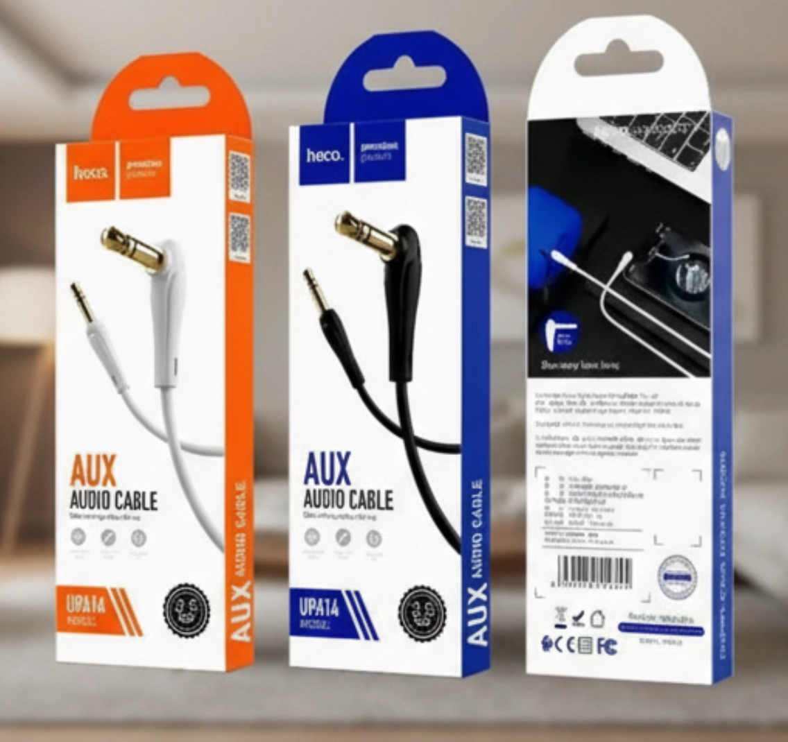AUX аудиокабель HOCO UPA14 3.5 мм (угловой штекер)