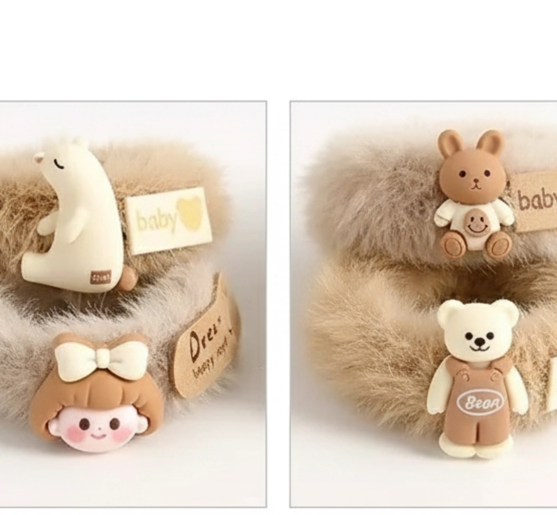 Резинка 2 шт, бежевый, коричневый