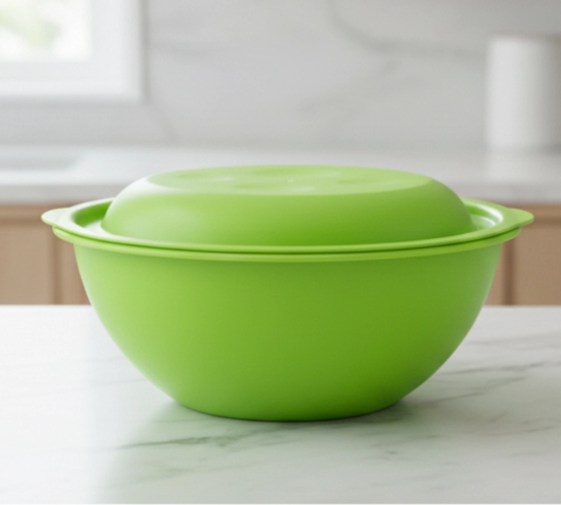Миска кухонная с крышкой, салатовая