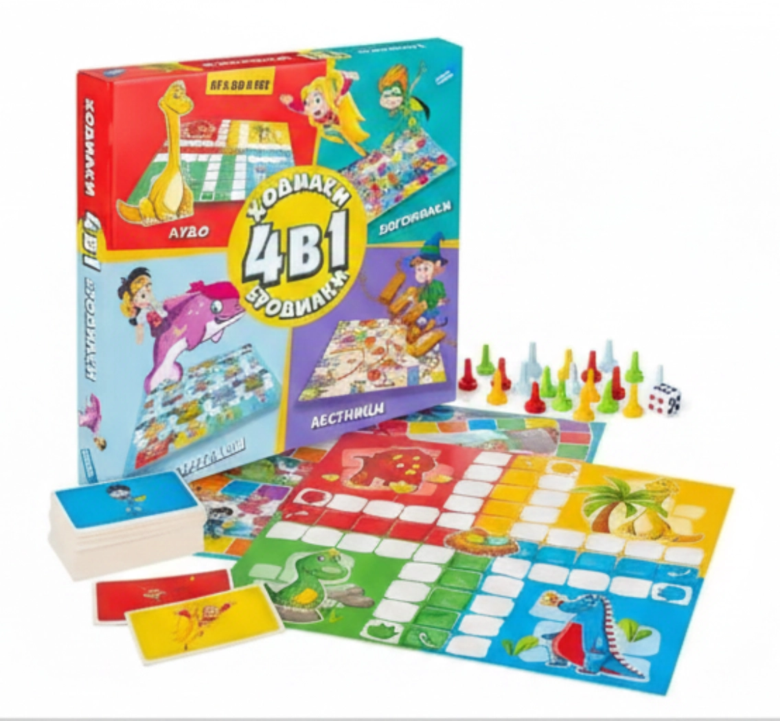 Настольная игра Dream Makers Ходилки-Бродилки 4 в 1 23374