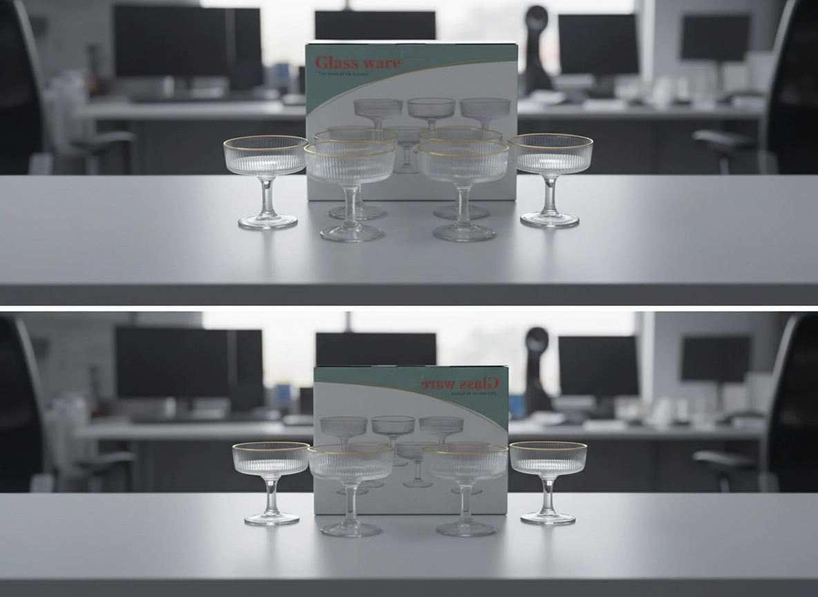 Набор креманок (бокалов для десертов) Glass Ware с золотистой каемкой, 6 шт