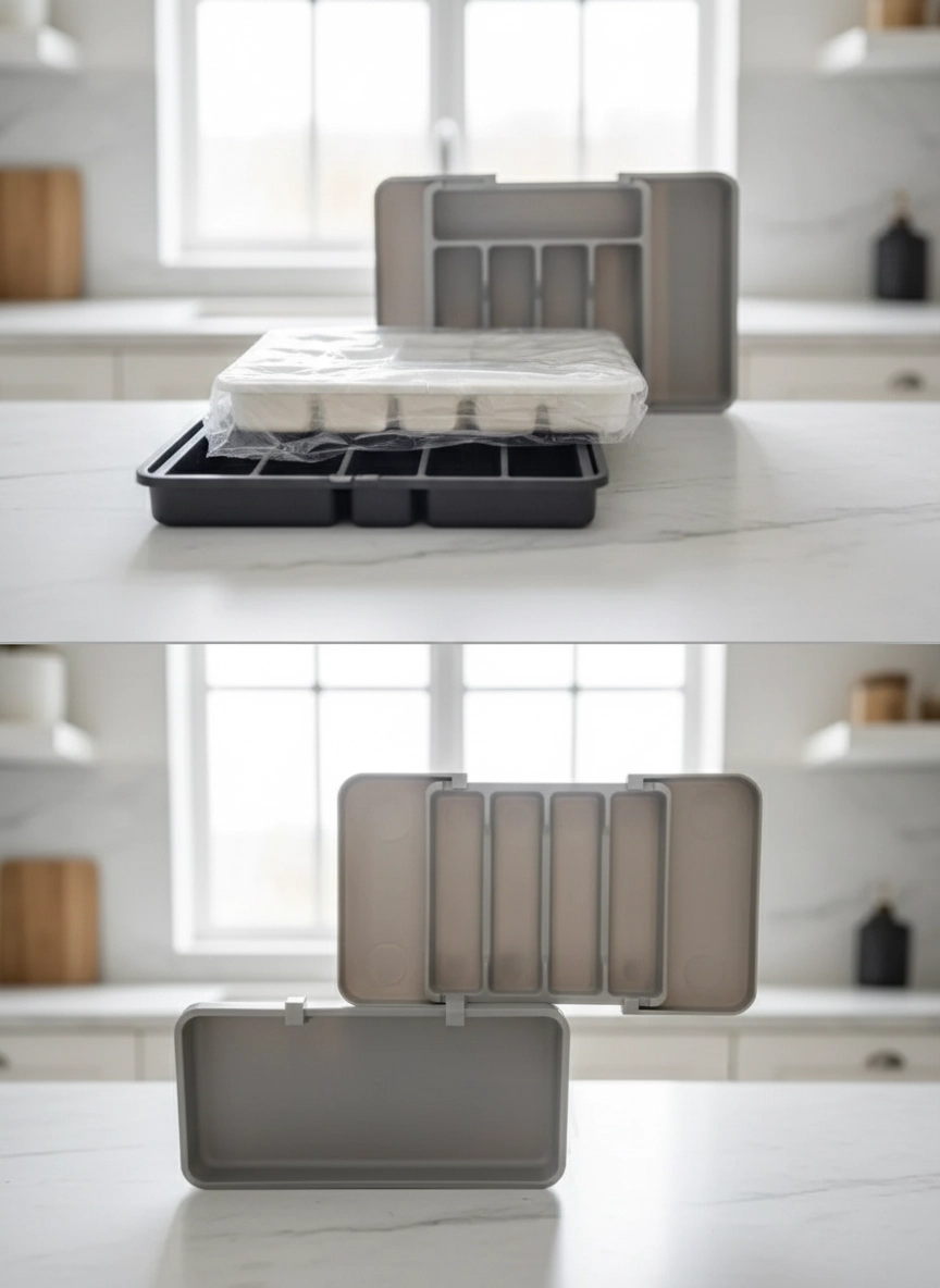 Раздвижной органайзер (лоток) для столовых приборов в ящик