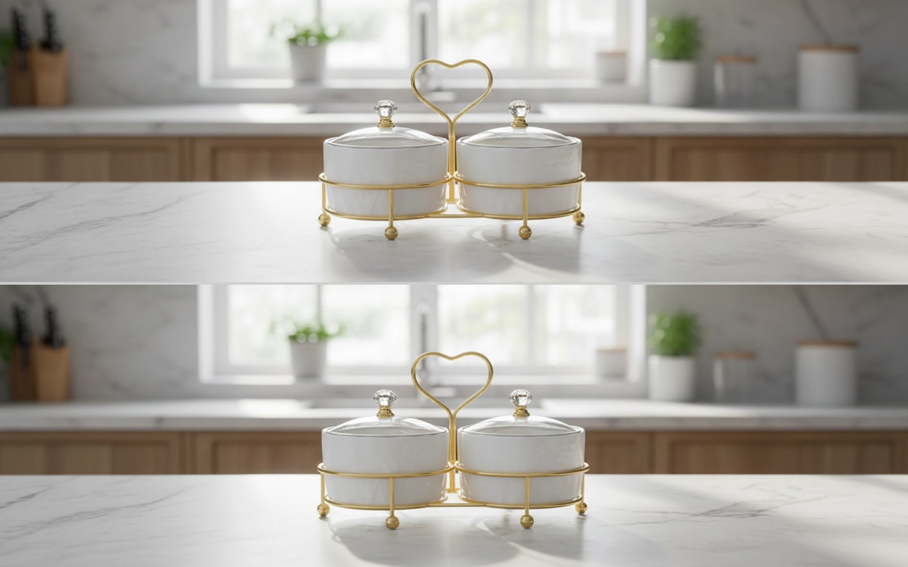 Набор для специй Zwillon ZW6102 на золотистой подставке, 3 емкости