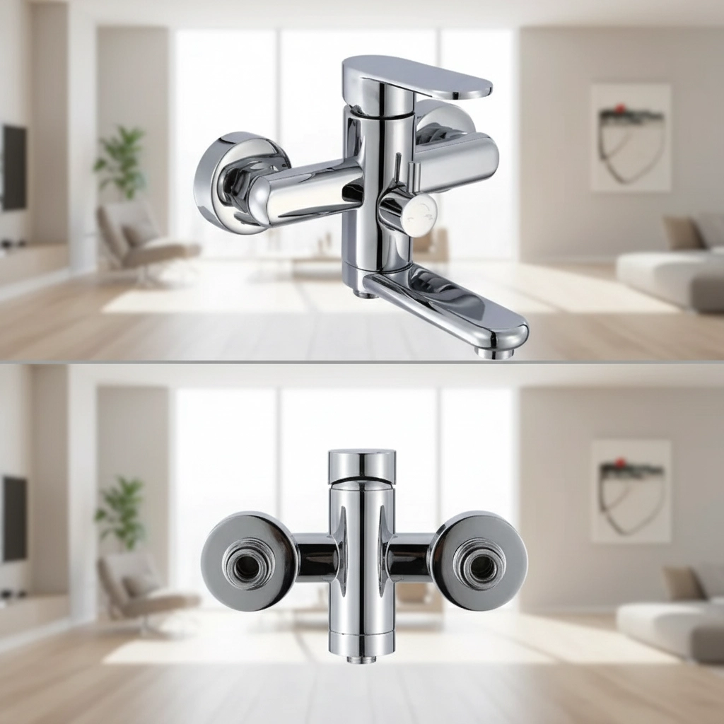 Смеситель для ванны и душа однорычажный, хром (Compact Modern)