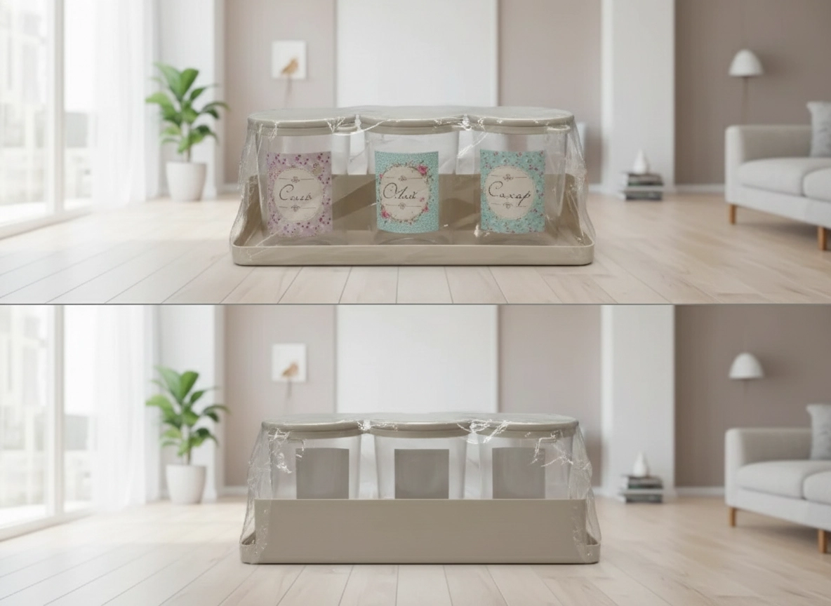 Набор банок для сыпучих продуктов «Прованс» на подставке, 3 шт.