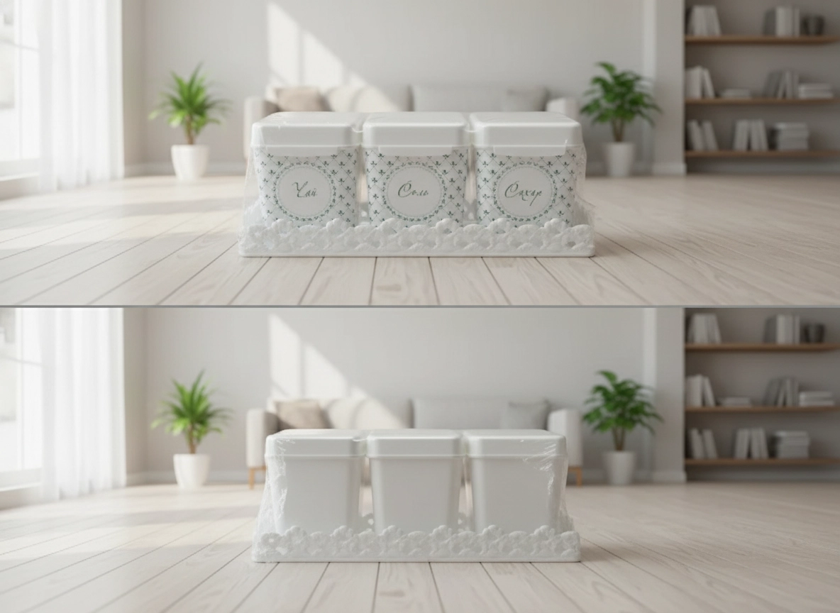 Набор банок для сыпучих продуктов «Узоры» на подставке, 3 шт.