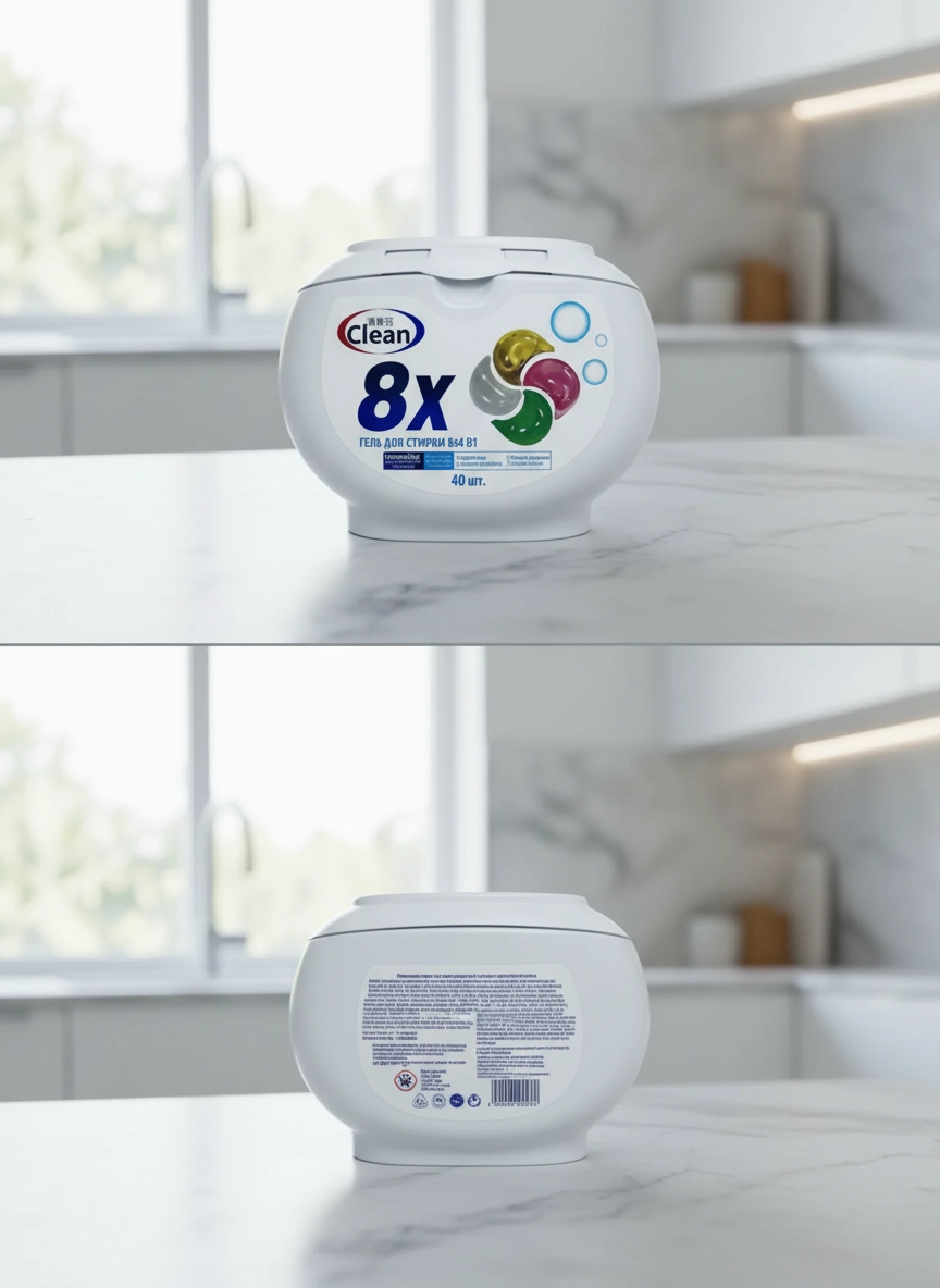 Гель для стирки в капсулах Clean 8x4 в 1, 40 шт.