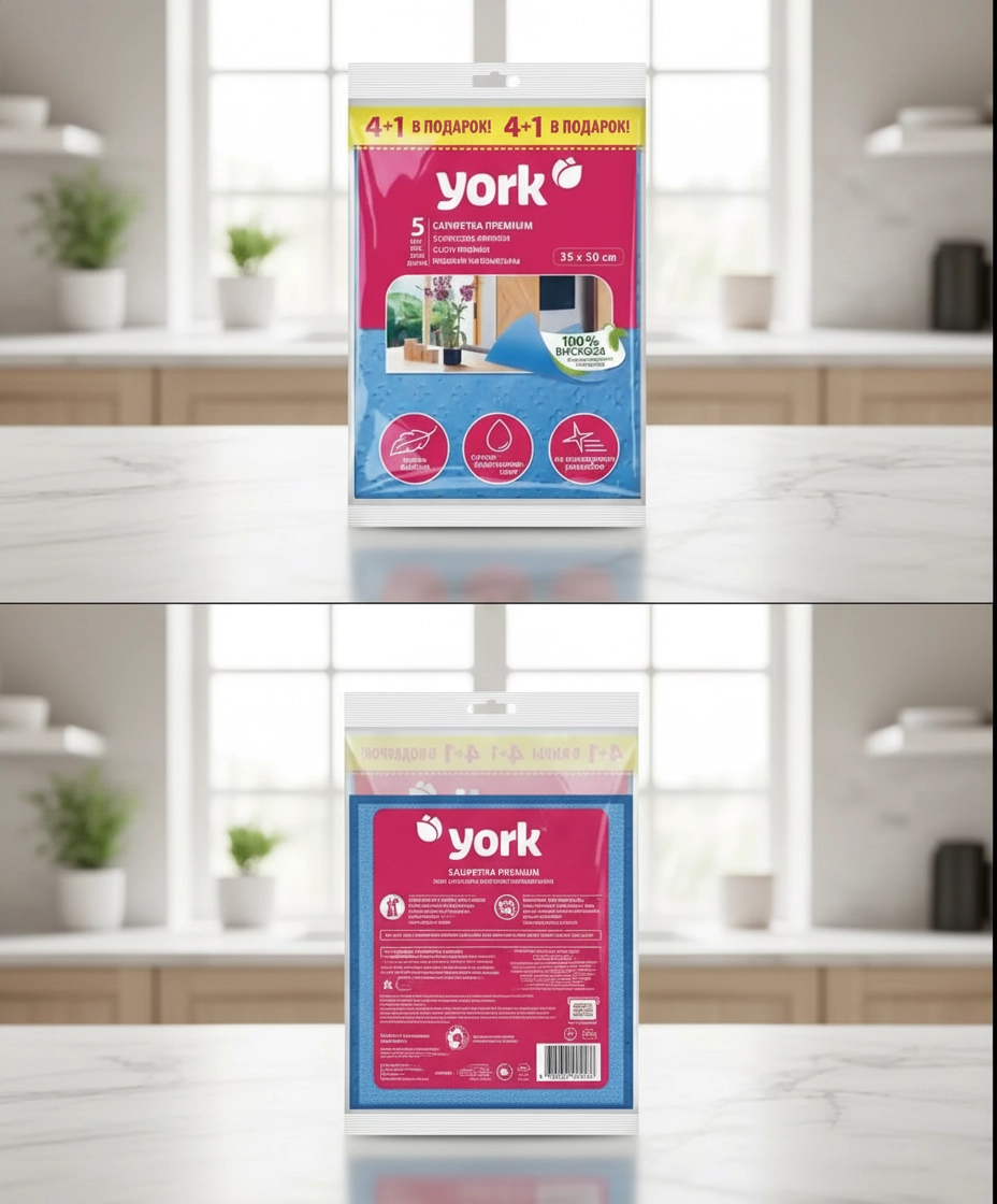 Салфетки из вискозы York Premium, 5 шт