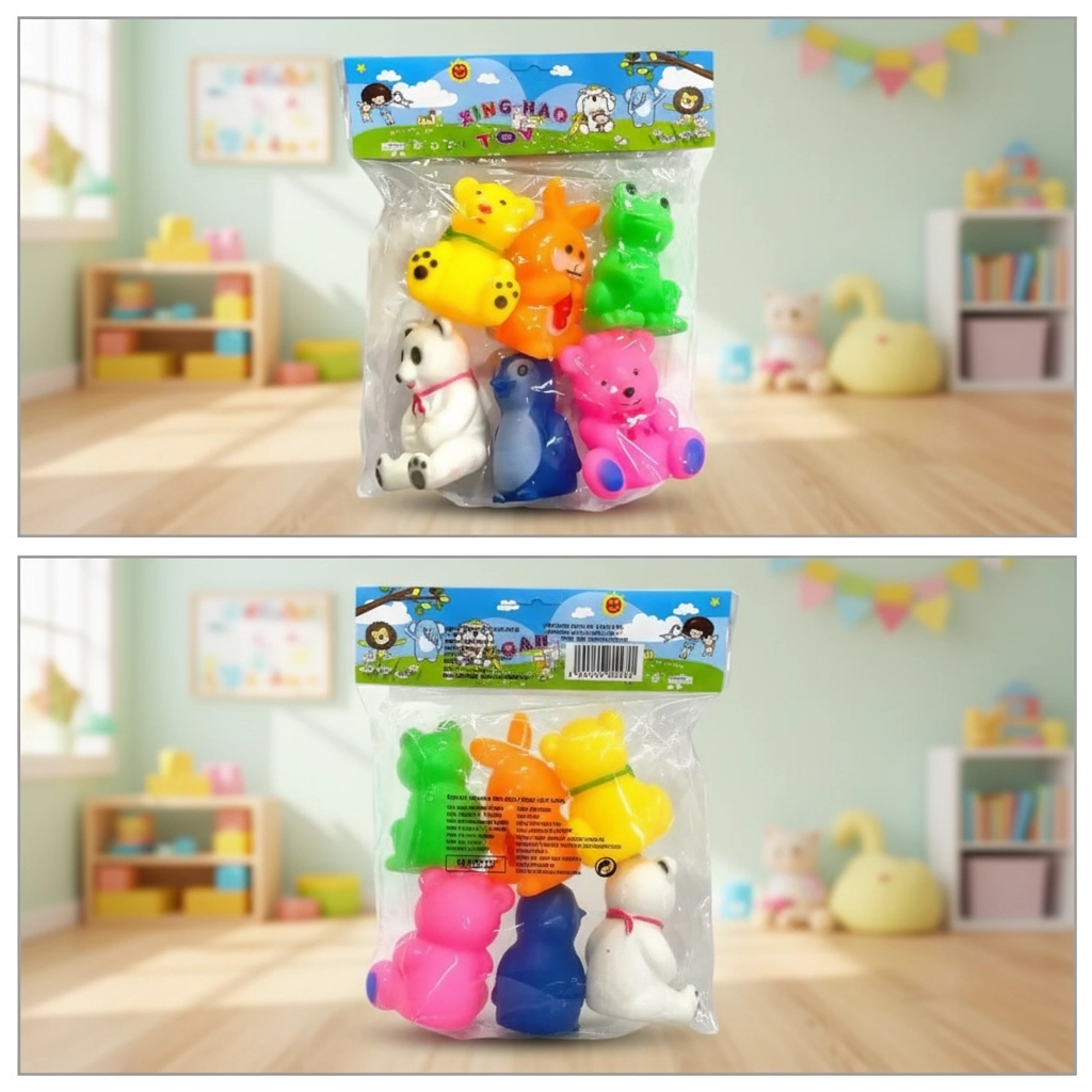 Набор резиновых игрушек-пищалок Слоники Fun Toys, 6 шт