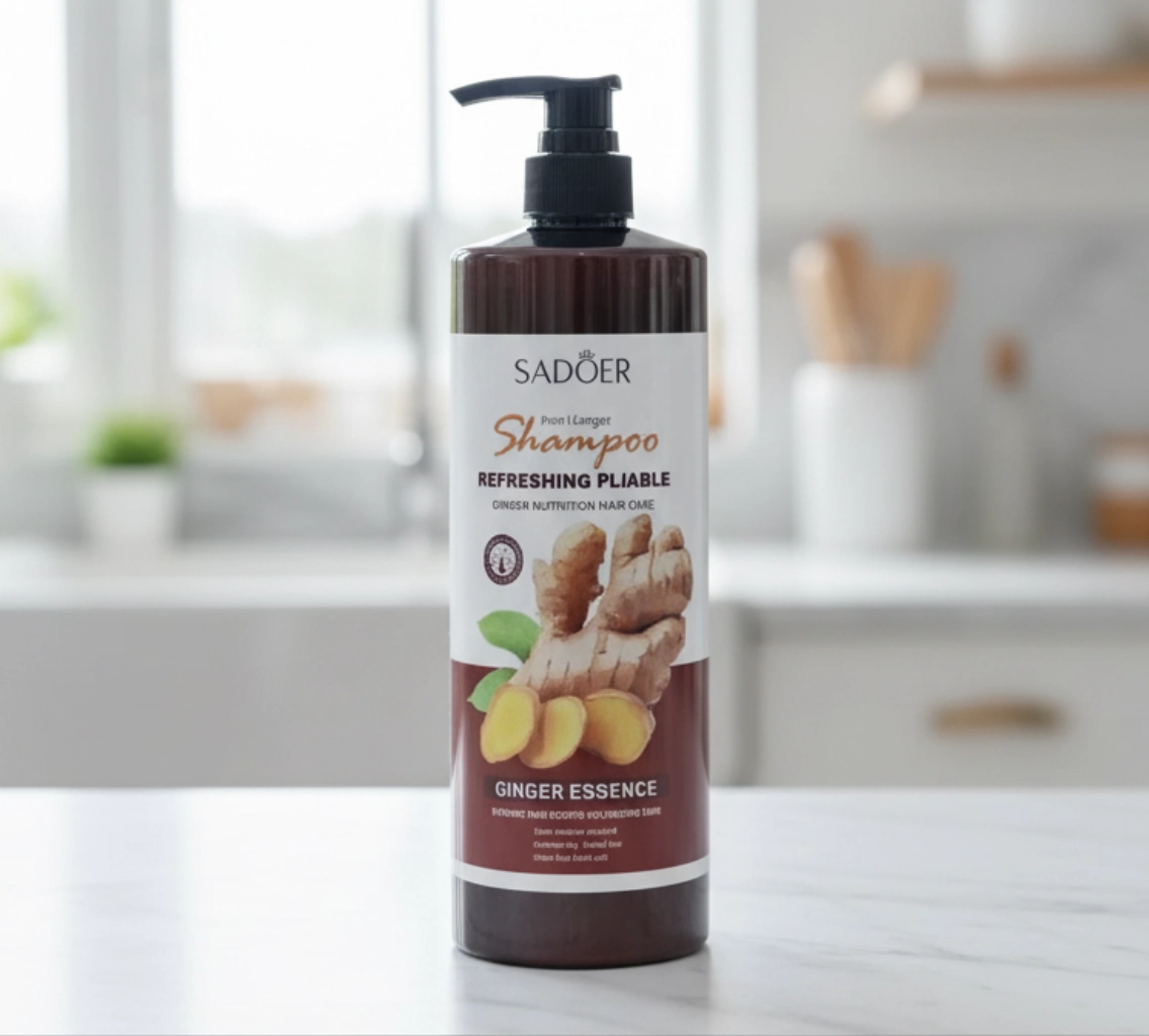 Шампунь с экстрактом имбиря SADOER Ginger Essence для роста и укрепления волос,