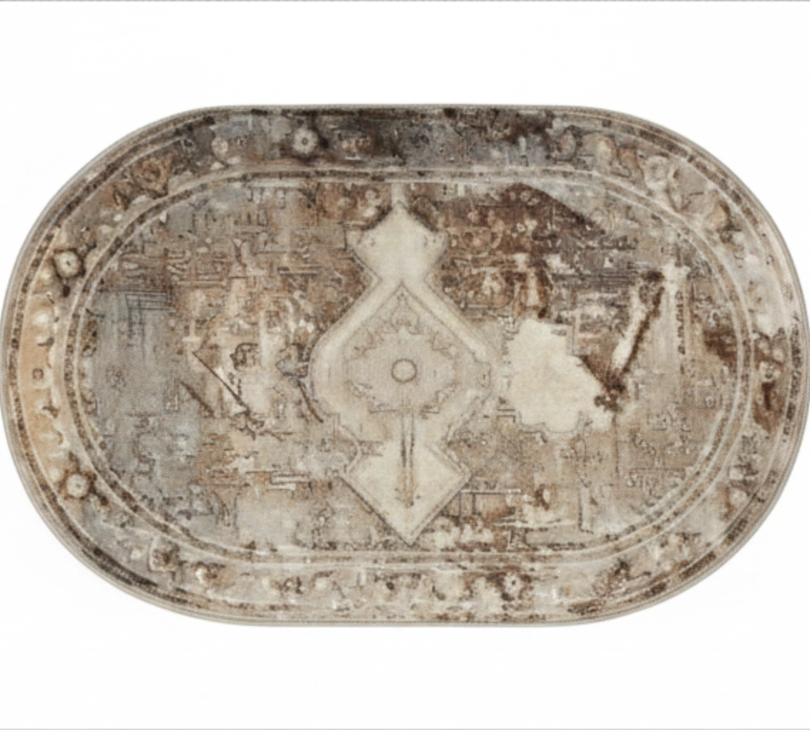 Ковёр-дорожка овальный 80×120 см, винтажный узор