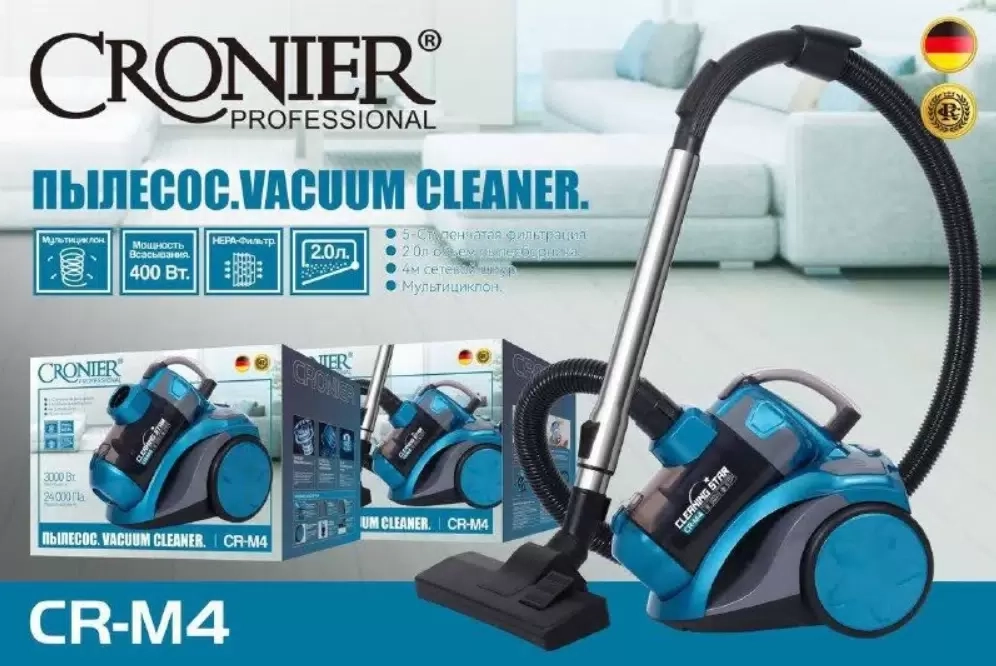 Пылесос Cronier Professional CR-M4 синий-серый