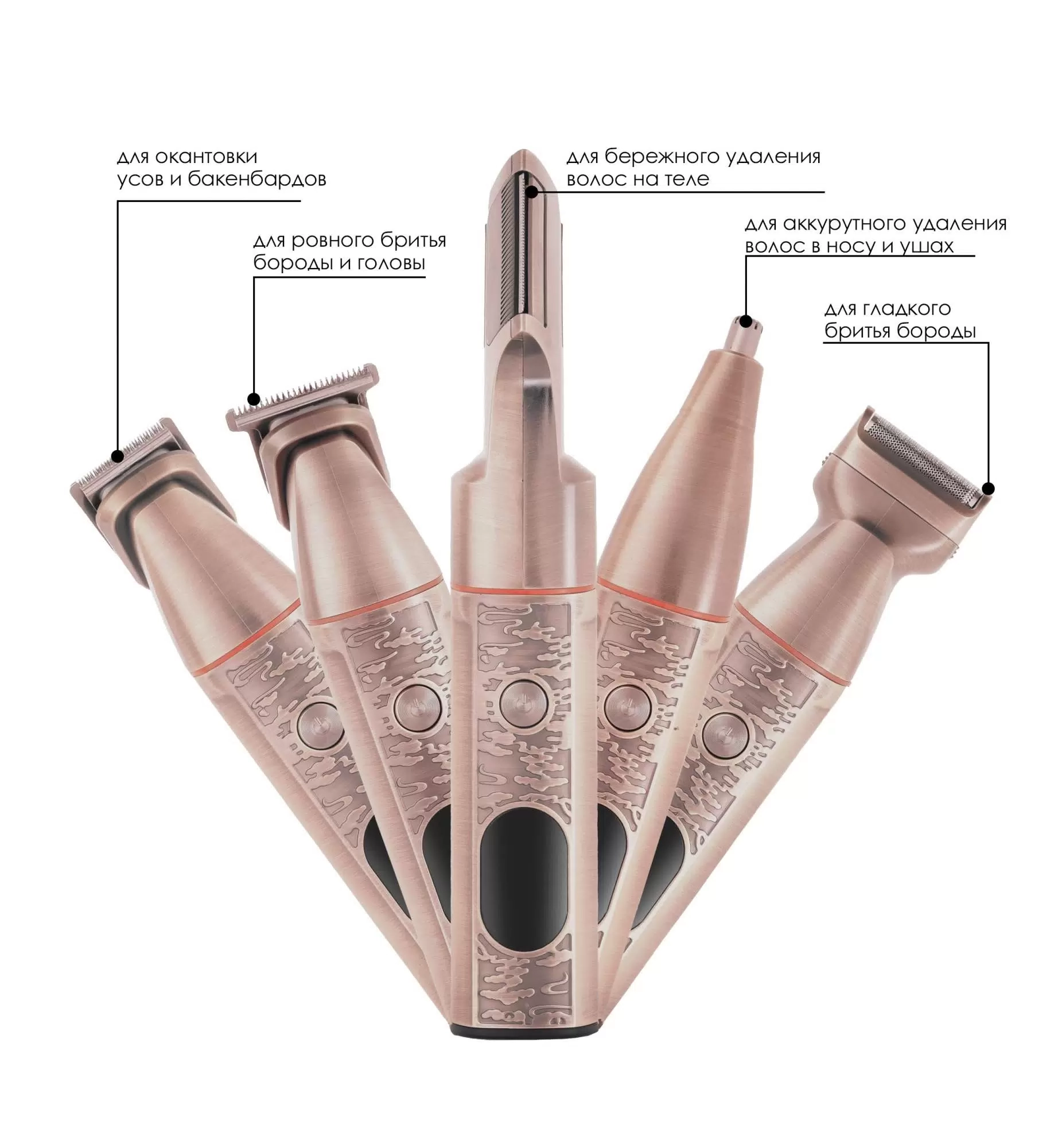 Набор для стрижки и стайлинга KING Professional KP-2039 розовое золото