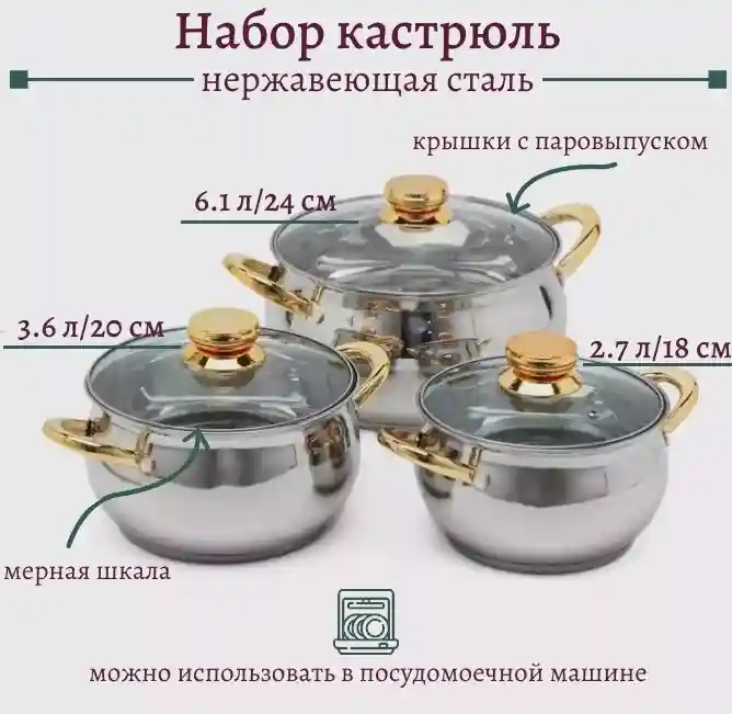 Vicalina набор кастрюль VL-295