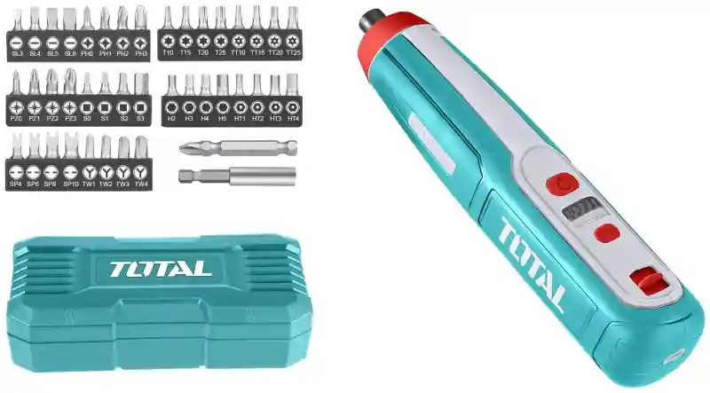 TSDLI0403 - "ТОТАL" Аккумуляторная
Li-ion отвёртка, 4v.