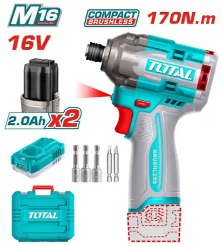 TIRLI16178 - "ТОТАL" Аккумуляторный
импульсный Li-ion шуруповёрт