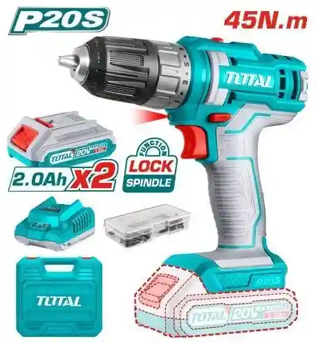 TDLI200528 - "ТОТАL" Шуруповёрт
аккумуляторный LI-ion 20v, 45N