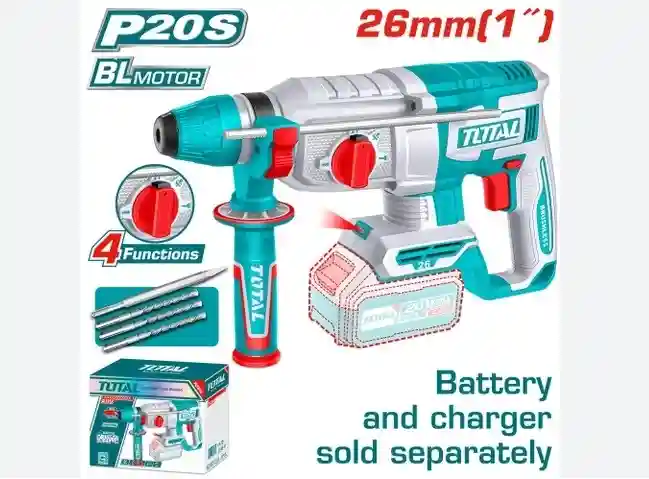 TRHLI20268 - "ТОТАL" Перфоратор
аккумуляторный 20v бесщёточный
мотор 