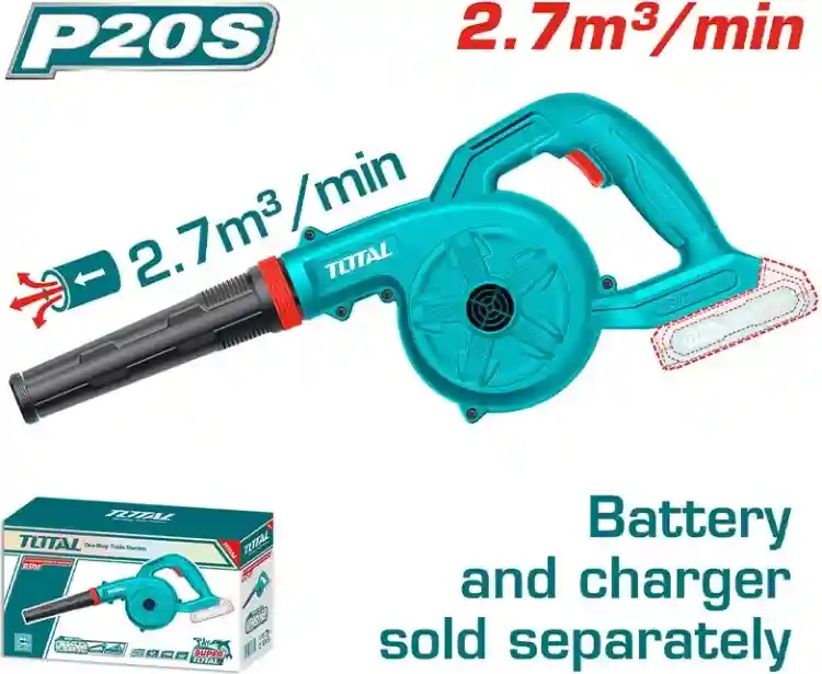 TABLI20028 - "ТОТАL" Аккумуляторная
Li-ion воздуходувка 20V, 18000 об/мин