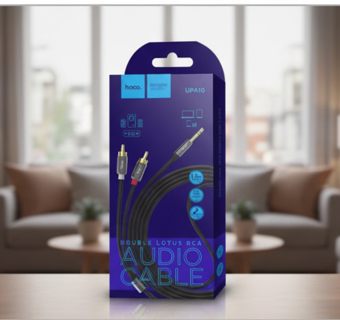 Аудиокабель HOCO UPA10 Double Lotus RCA → 3.5 мм (1.5 м)
