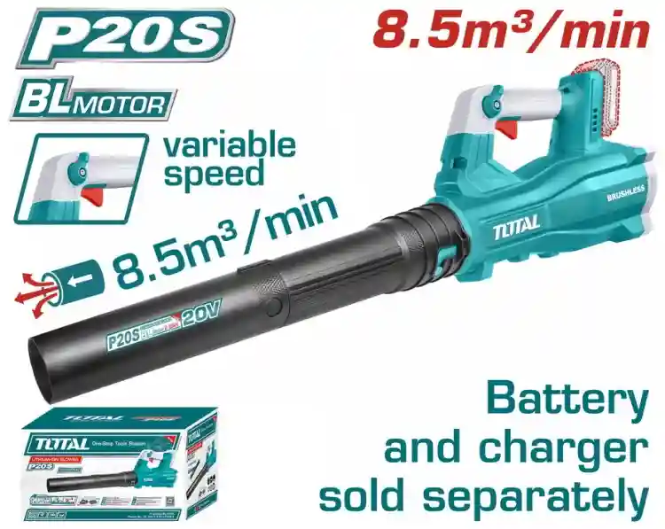 TABLI20428 - "ТОТАL" Аккумуляторный
Li-ion ветродуй 20V, 0-18500 об/мин.