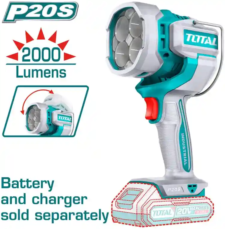 TWLI2088 - "ТОТАL" Светодиодный
аккумуляторный фонарик 20V