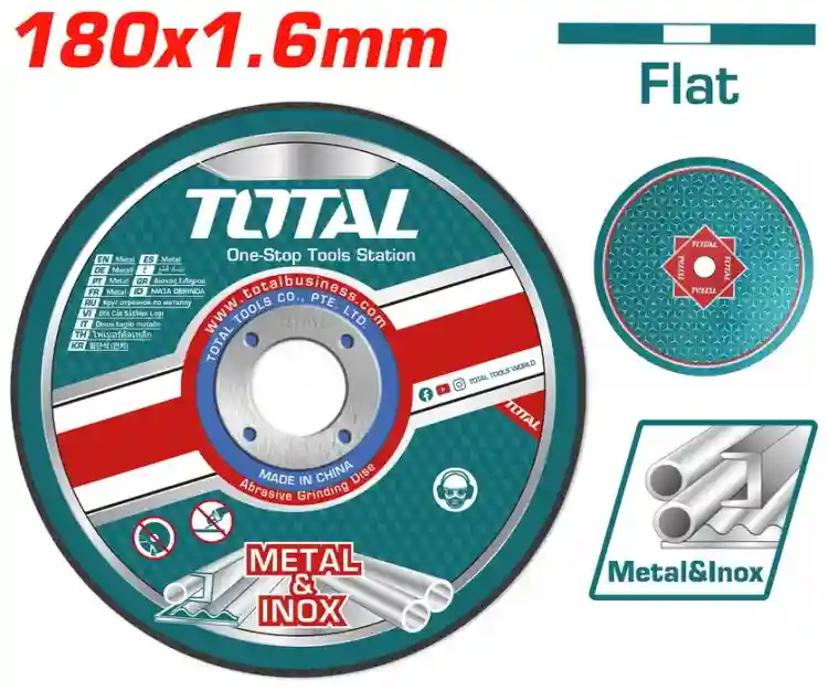 TAC2161801 - "ТОТАL" Диск по металлу
абразивный 180мм, толщина 1.6мм