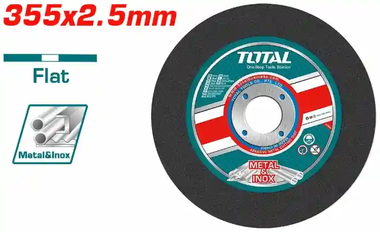 TAC2253551 - "ТОТАL" Диск по металлу
абразивный 355мм, толщина 2.5мм,
посадка 25
