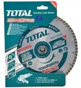 TAC2132301 - "ТОТАL" Диск отрезной
алмазный турбо INDUSTRIAL, 230мм,
алмазная кр