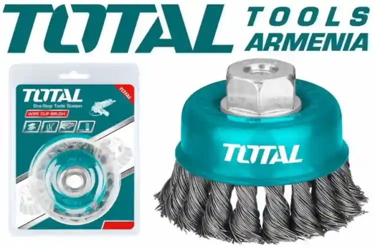 TAC32051 - "ТОТАL" Щетка чашечная
(плетенная)
125мм
