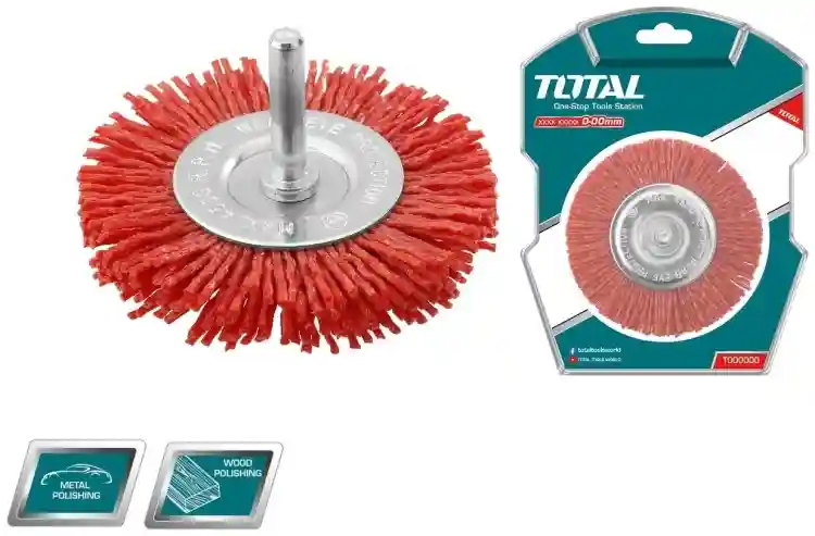 TAC34045 - "ТОТАL" Щётка дисковая
нейлоновая со шпилькой по дереву
100мм
